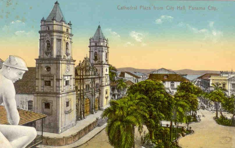Panama City, Cathedral Plaza from City Hall