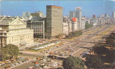 Buenos Aires, Panorama of Av. 9 de Julio y Teatro Colon