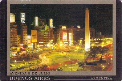 Buenos Aires, Avenida 9 de Julio, Late evening view