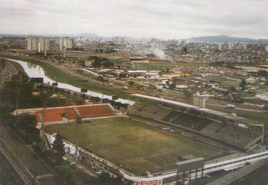 São Paulo – SP – Vista aerea do rio Tiete, Av. Marginal e estadio Alfredo Shuring