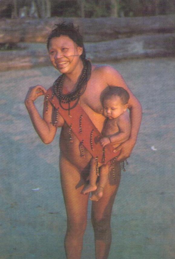 Rondonia, Morena Mountains, Cinta Larga woman with her child