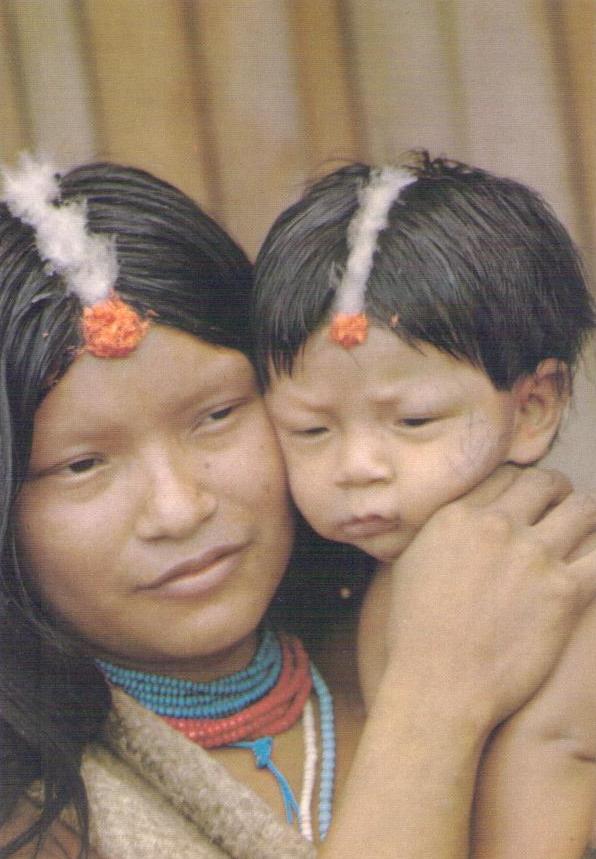 Rondonia, Morena Mountains, Cinta Larga woman with her child