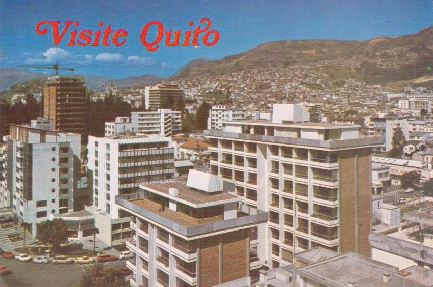 Quito, Modern building of the Amazonas Avenue …