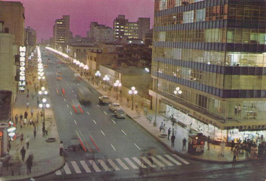 Lima, Night view of the new Emancipacion Avenue