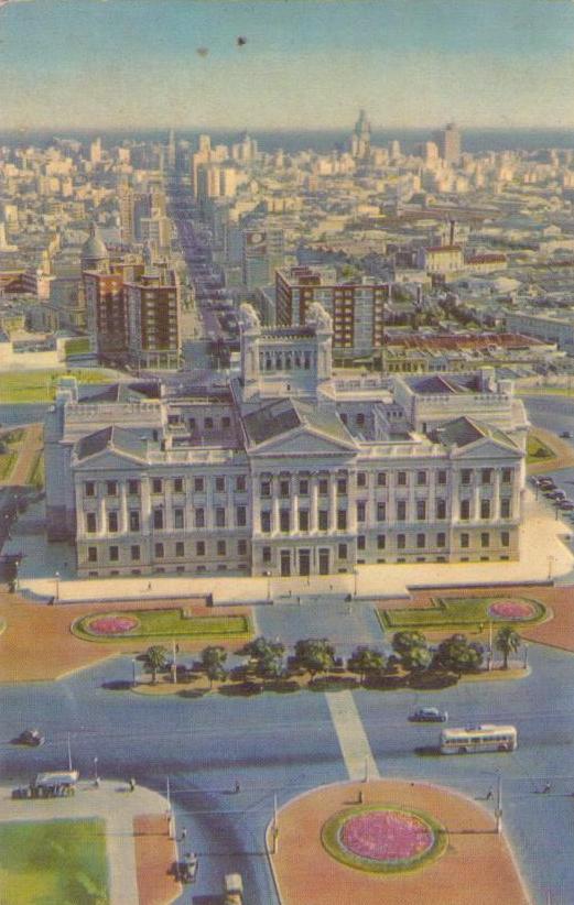 Montevideo, Vista aerea del Palacio Legislativo