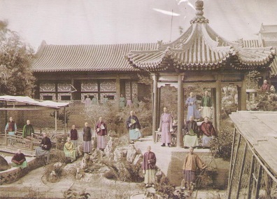 Chinese Scholars in a Traditional Chinese Garden, Shanxi