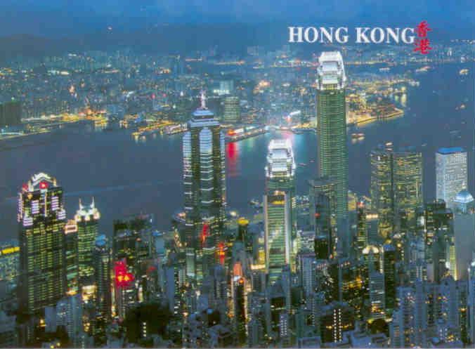 The Panorama of Hong Kong & Kowloon at night