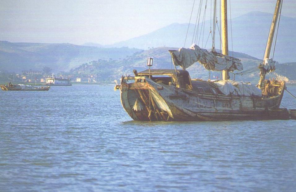 Resting at anchor in the evening light