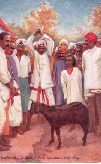 Sacrificing a goat