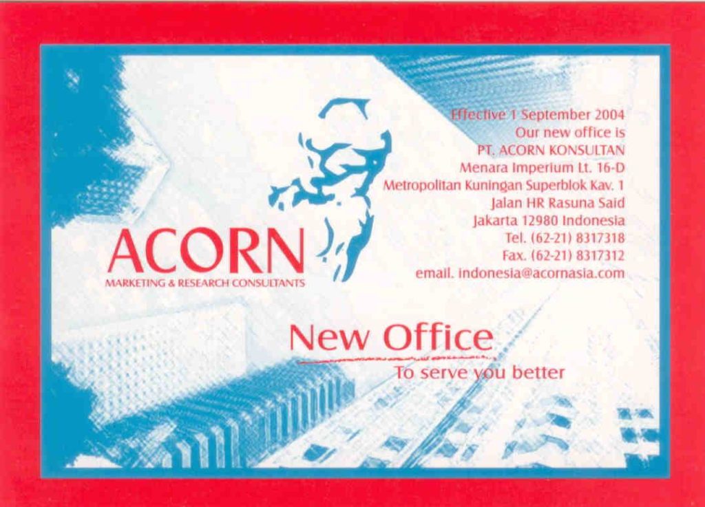 Jakarta, Acorn Marketing & Research Consultants new office