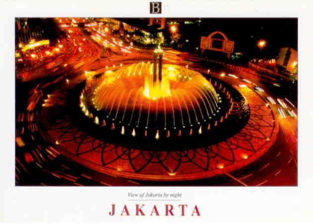 Jakarta by night, Hotel Indonesia fountain
