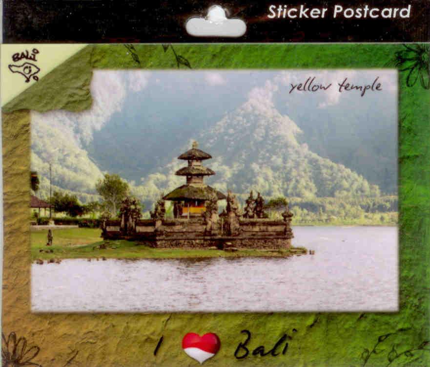 I heart Bali, yellow temple (Sticker Postcard)