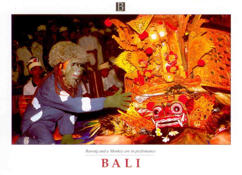 Bali, Barong and a Monkey in performance