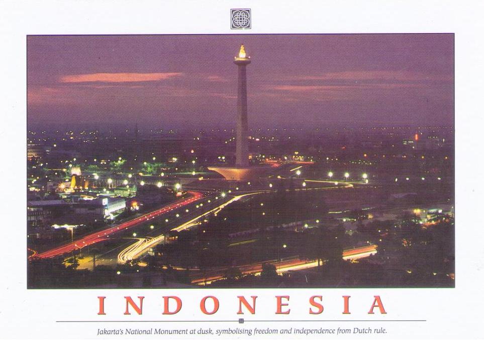 Jakarta, National Monument at dusk