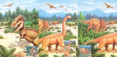 Dinosaurs (set of 3) (Maximum Cards) (DPR Korea)