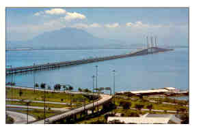 Penang Bridge and buildings