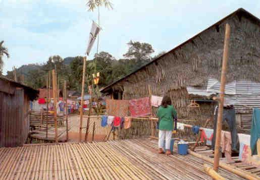 Sarawak, native longhouse