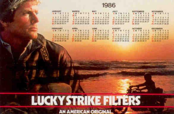 Lucky Strike cigarette calendar