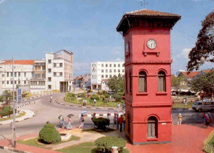 Clock tower in Red Square (Malacca, Malaysia)