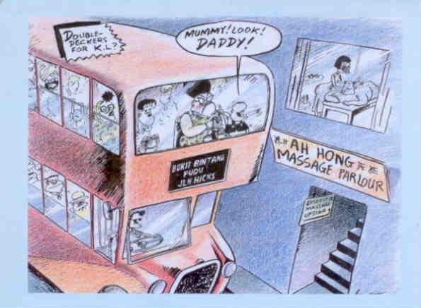 Cartoonist Lat, Double-Decker bus – Global Postcard Sales