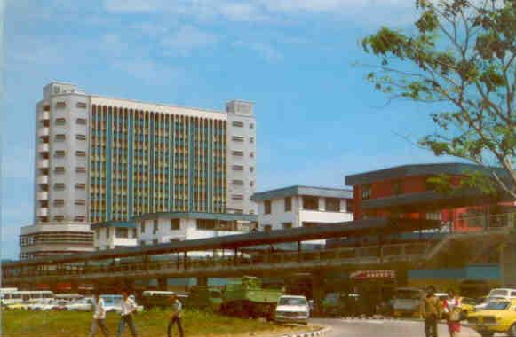 Kota Kinabalu, commercial centre with pedestrian flyover