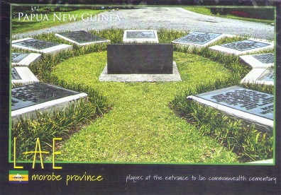Morobe Province, Lae, plaques at the entrance to lae commonwealth cementary (sic)