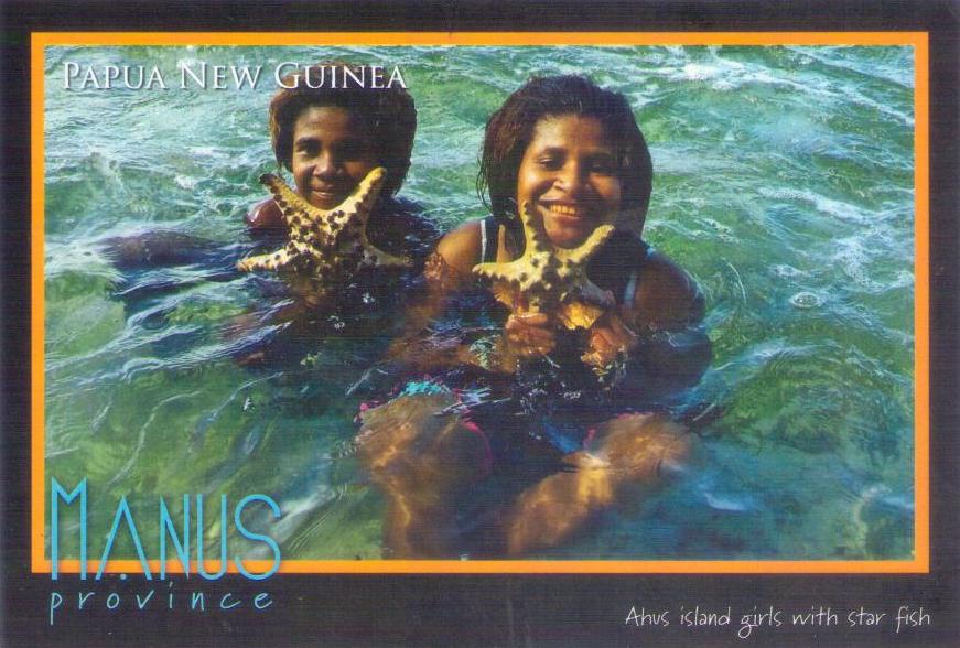 Manus Province, Ahus Island girls with star fish