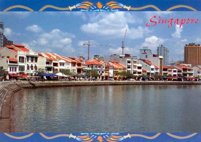 Singapore River, old and new buildings