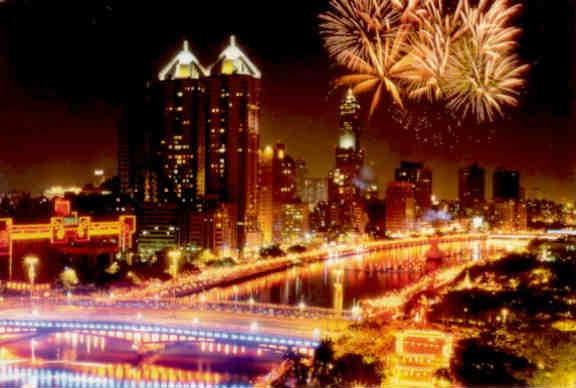 Kaohsiung, Love River and fireworks