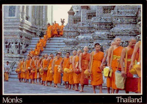 Monks performing Tak Bat-Devo