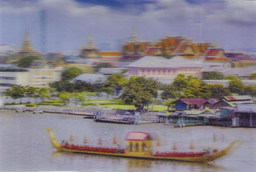 Bangkok, decorated barge (3D)