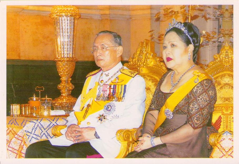 King Bhumibol and Queen Sirikit, seated (Thailand)