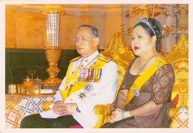 King Bhumibol and Queen Sirikit, seated