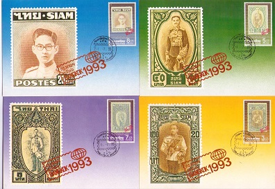 Bangkok 1993 historic postage, persons (Maximum Cards) (set of 5)