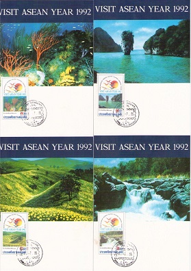 Visit ASEAN Year 1992 (Maximum Cards) (set of 4)