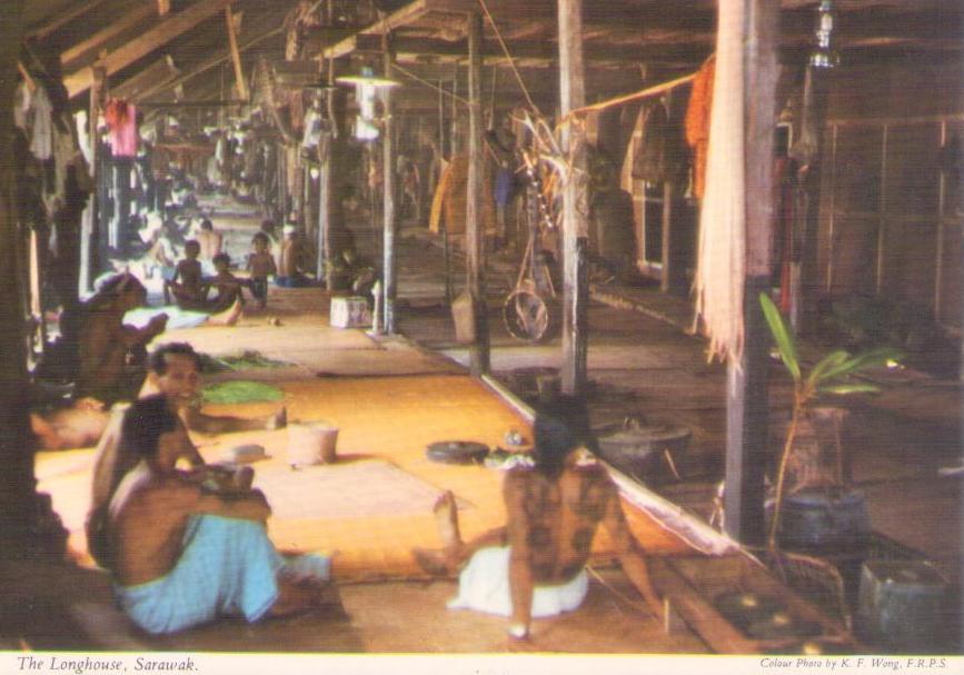 Sarawak, a Scene inside a Longhouse