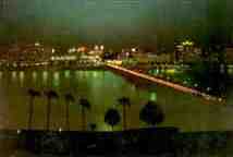 Cairo, Nile River and town by night
