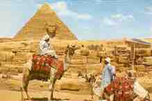 Giza, The Sphinx and Khephren Pyramid