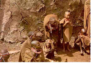 Masai women and children