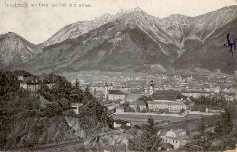 Innsbruck, mit Berg Isel und Stift Wilten