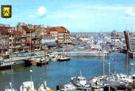 Oostende, view of yacht-harbour and lock