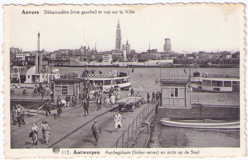 Antwerpen, Aanlegplaats (linker oever) en zicht op de Stad