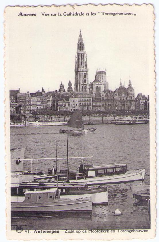 Anvers (Antwerpen), Vue sur la Cathedrale et les “Torengebouwen”