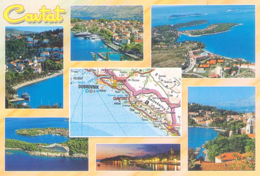 Cavtat, multiple with map
