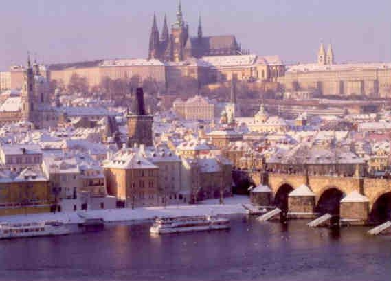 Prague, Vitava River, Charles Bridge and Prague Castle