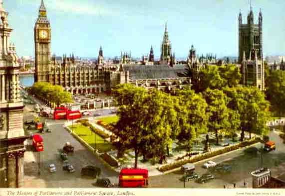 Houses of Parliament and Parliament Square, London
