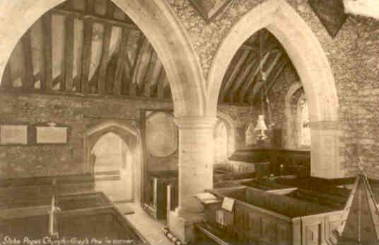 Stoke Poges, Church, with Gray’s pew