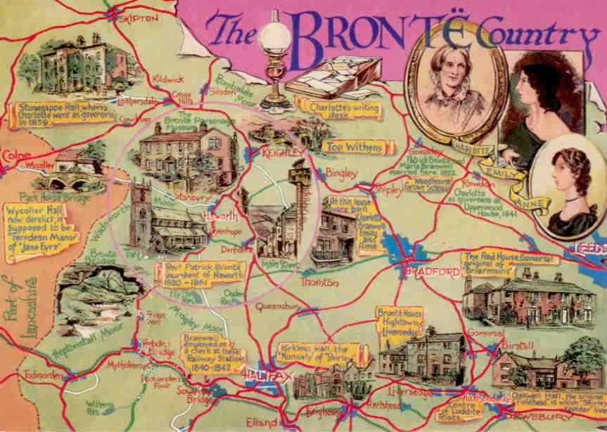 The Brontë Country, map