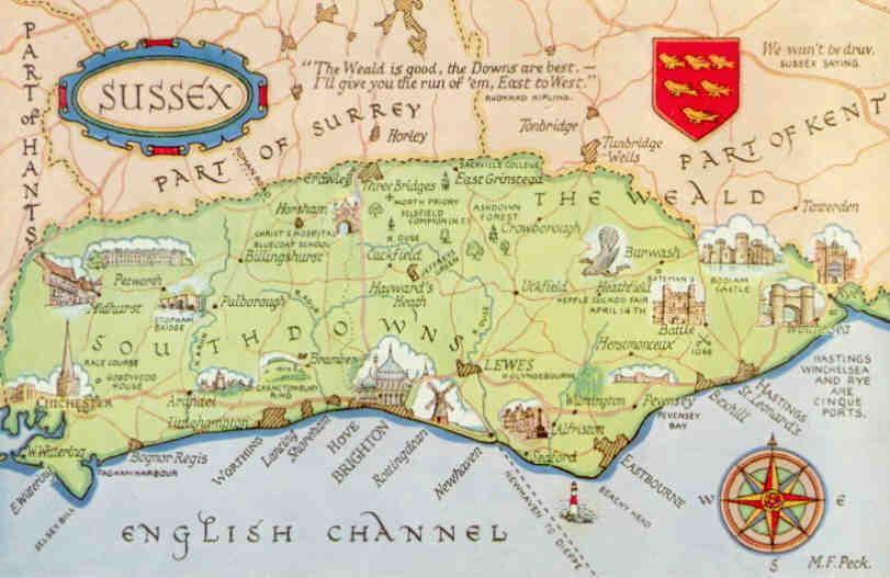 Sussex, map