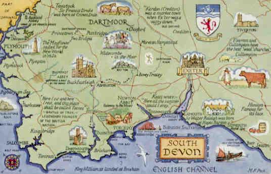 South Devon, map